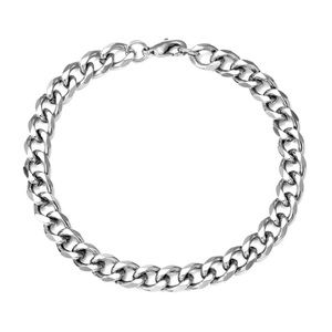 Stainless Steel Cuban Link Bracelet | 7mm Silver Curb Chain 8.5” | Unisex